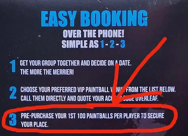 VIP Paintball Ticket Book easy booking instructions